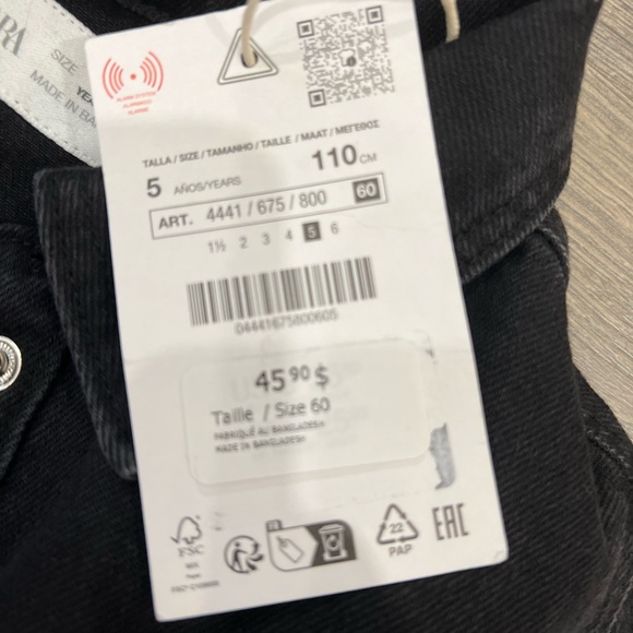 NWT Zara black denim dress - Picture 6 of 6